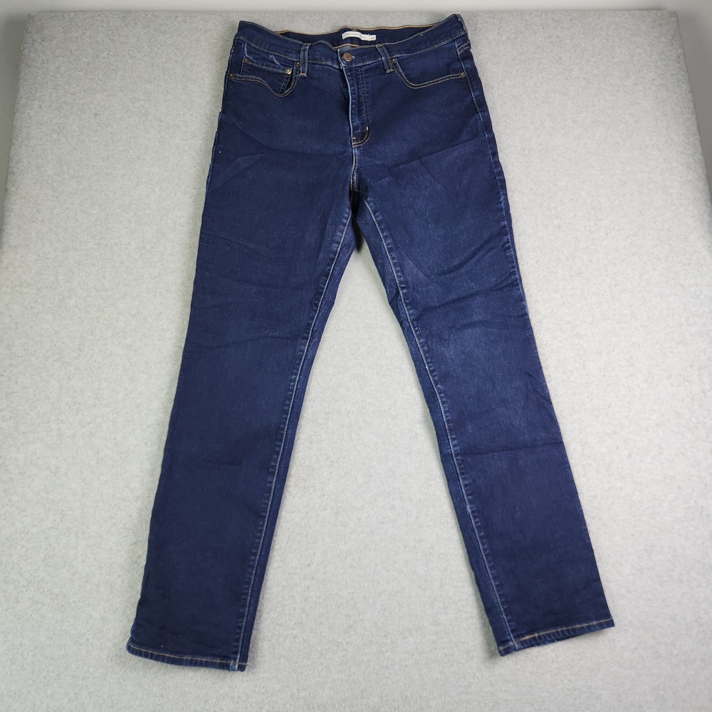 Levi's Jeans Men 33 Blue Denim Dark Indigo Stretch 724 High Rise Straight Leg